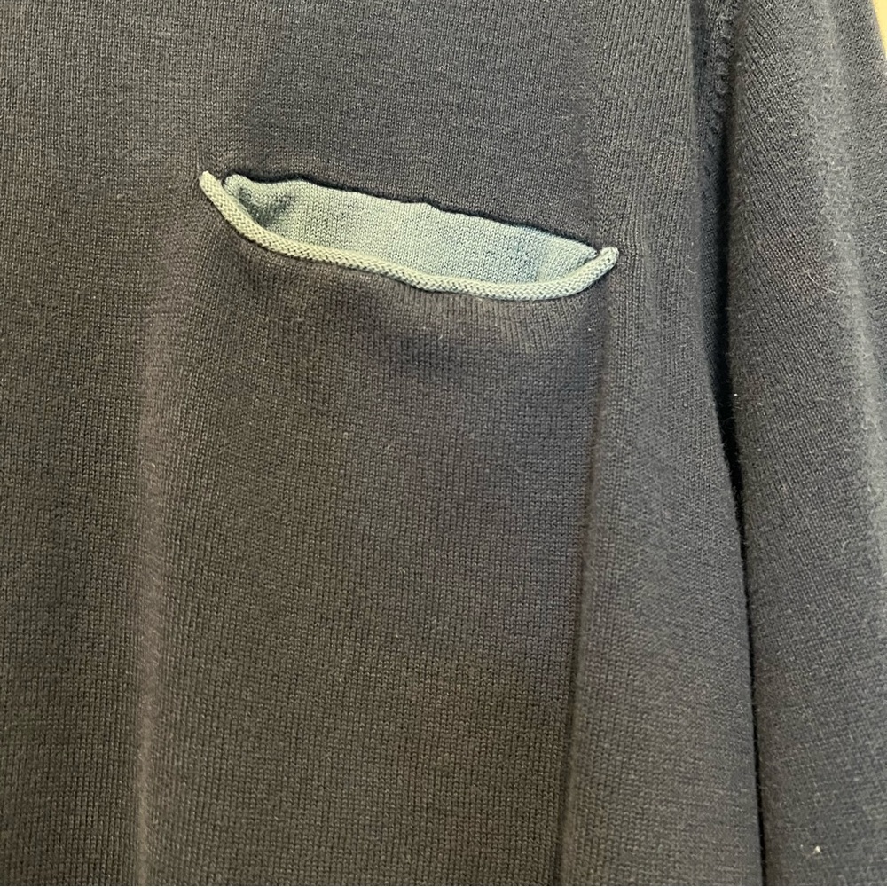 🩷 Perry Ellis Blue Lightweight Cotton Sweater - Size Large - Picture 3 of 7